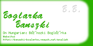 boglarka banszki business card